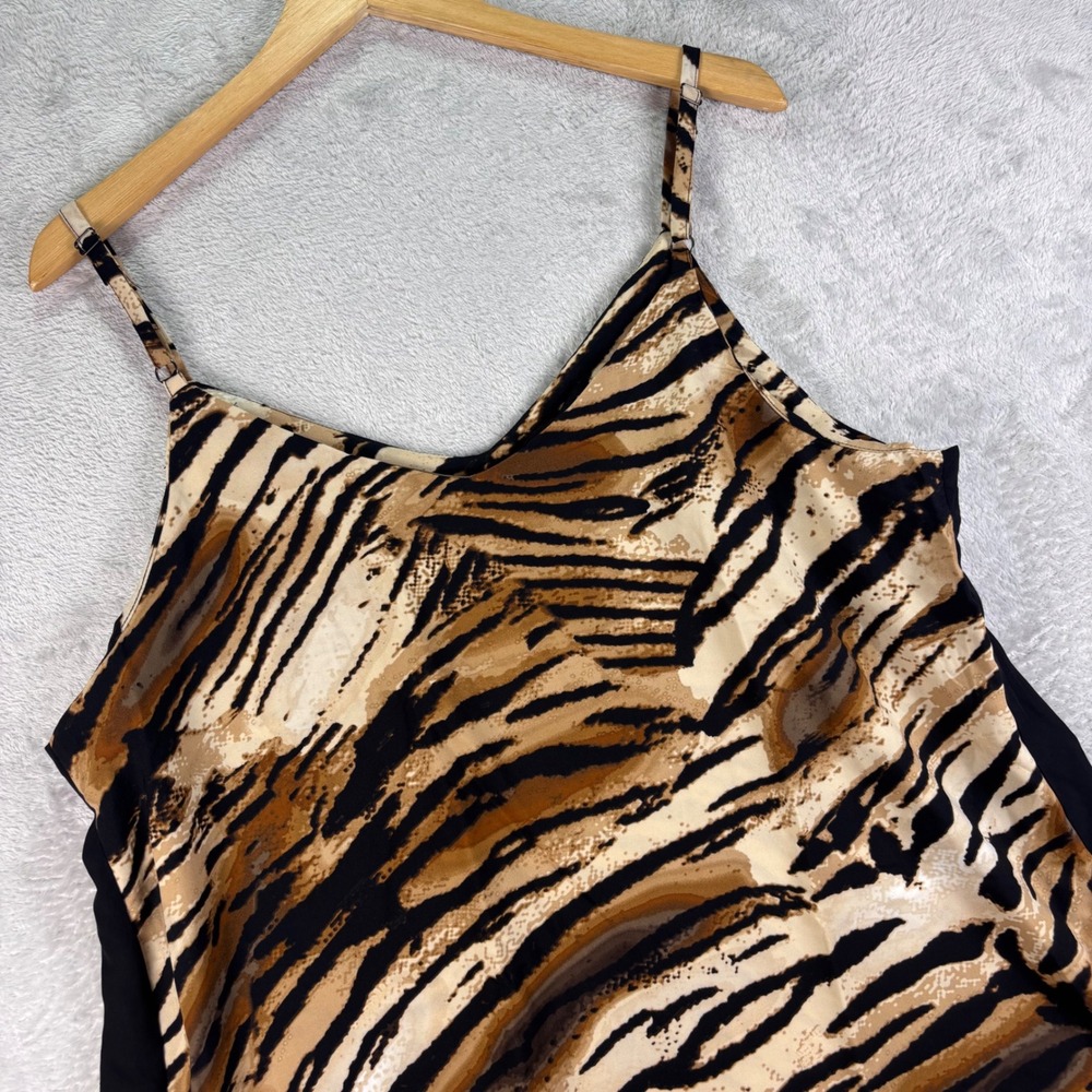 Ashley Stewart Women's Animal Print Cami Top Brown Black Plus Size 18/20 NWT